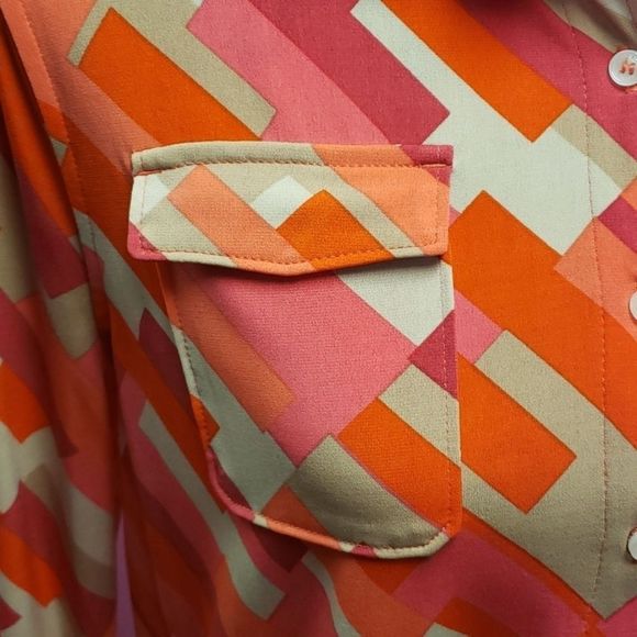Anne 💟 Klein Multicolored Button Shirt Blouse Top - Picture 6 of 10